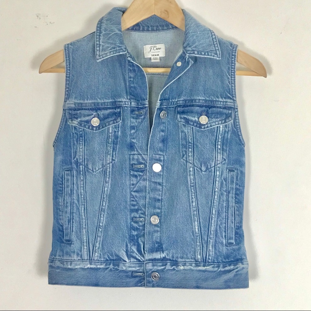 💥SALE Vintage 90s J.Crew Denim Vest XXS in EUC